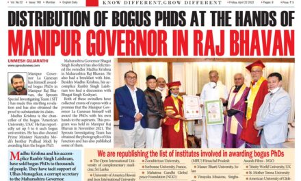 Distribution of bogus PhDs at the hands of  Manipur Governor in Raj Bhavan