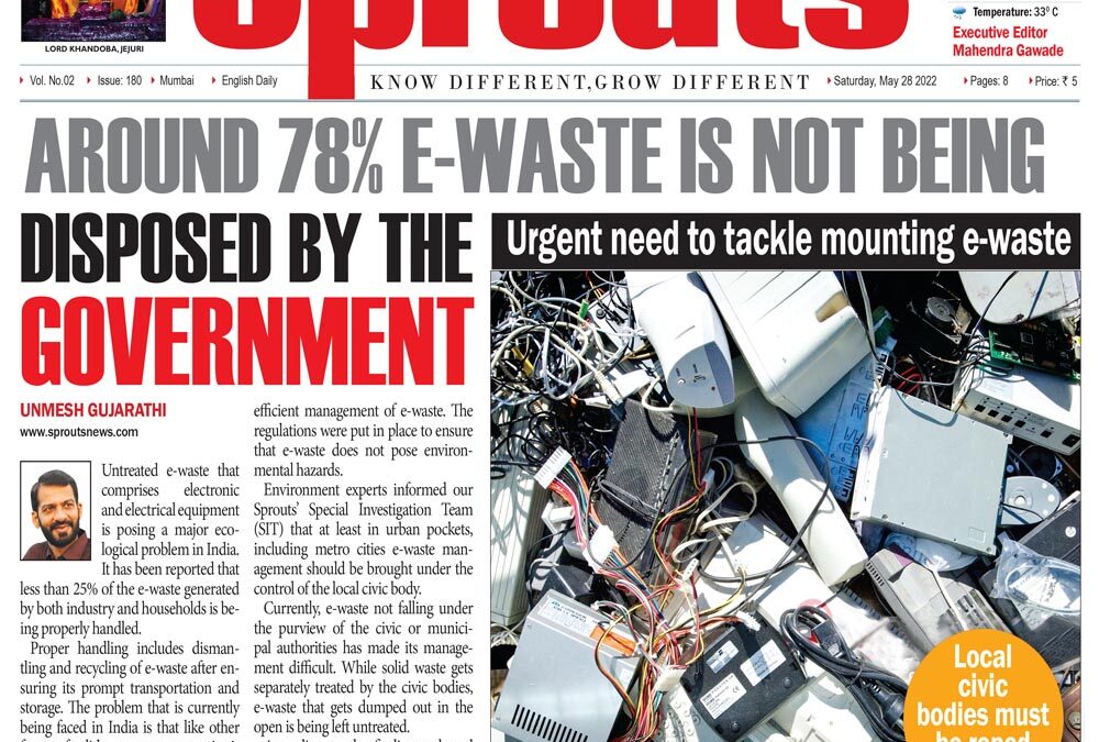 Around 78% e-waste is not being disposed by the government