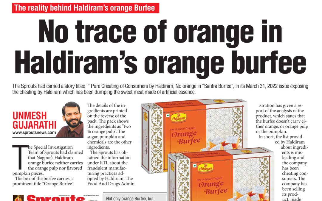 No trace of orange in Haldiram’s orange burfee