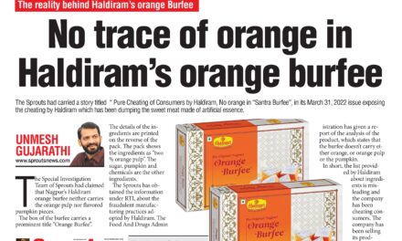 No trace of orange in Haldiram’s orange burfee