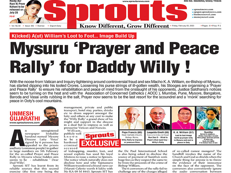 Mysuru ‘Prayer and Peace Rally’ for Daddy Willy!