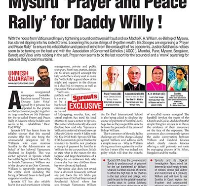 डैडी विली के लिए मैसूरु ‘प्रार्थना और शांति रैली’
