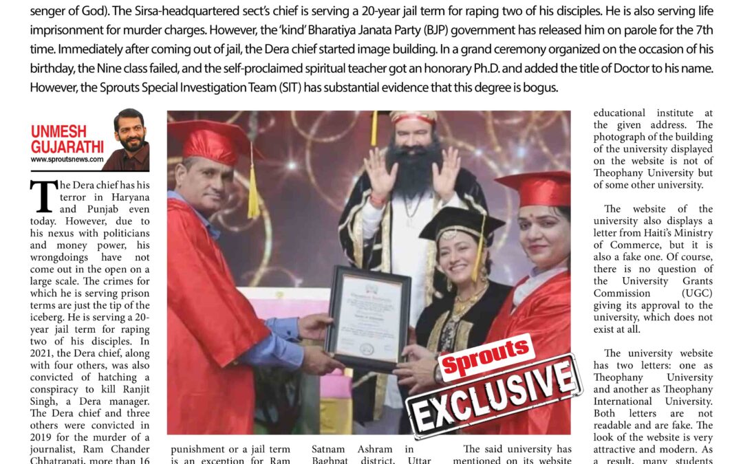 Murder, rape, convict Baba Ram Rahim was honoured with bogus PhD
