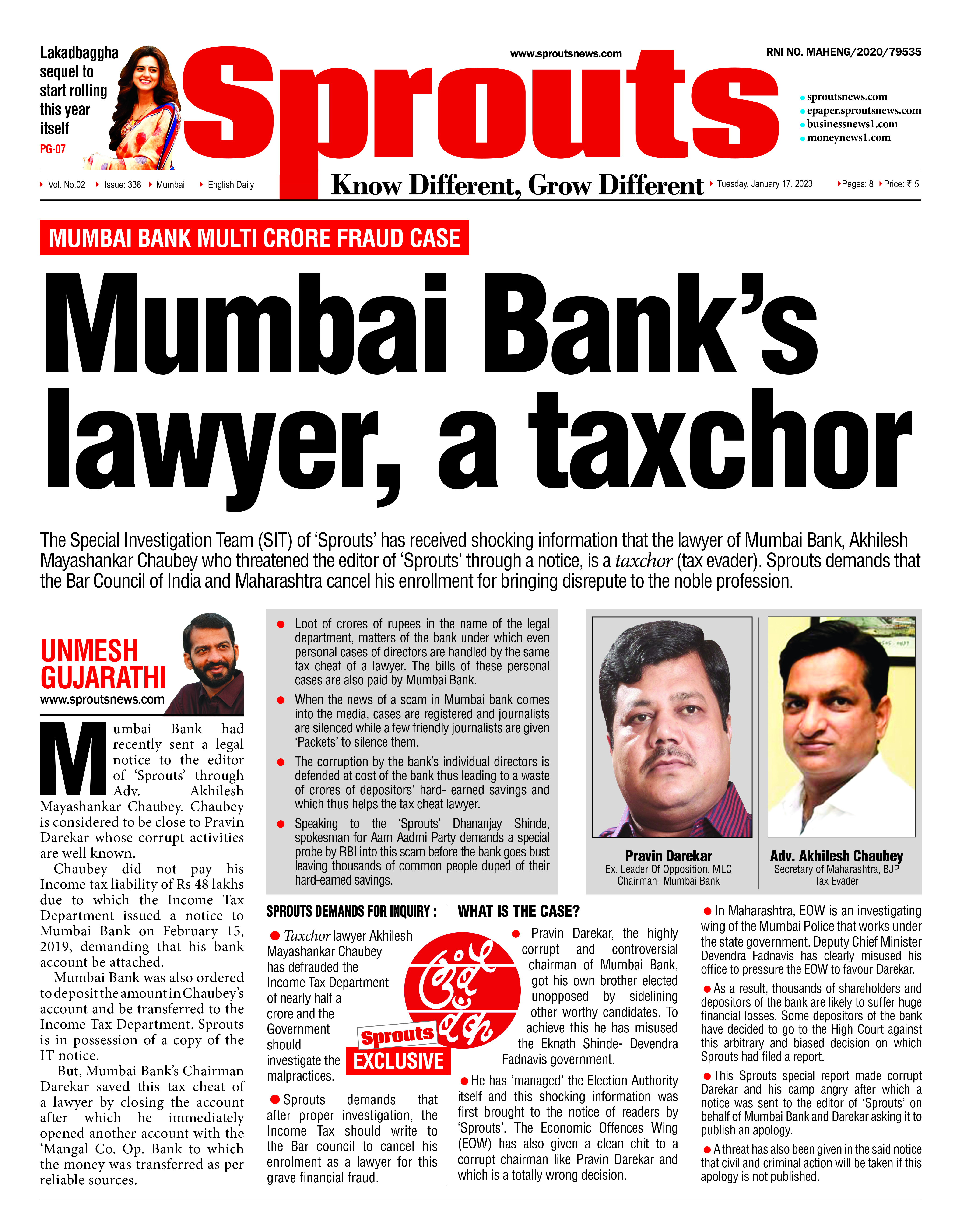 Mumbai Bank’s lawyer, a taxchor