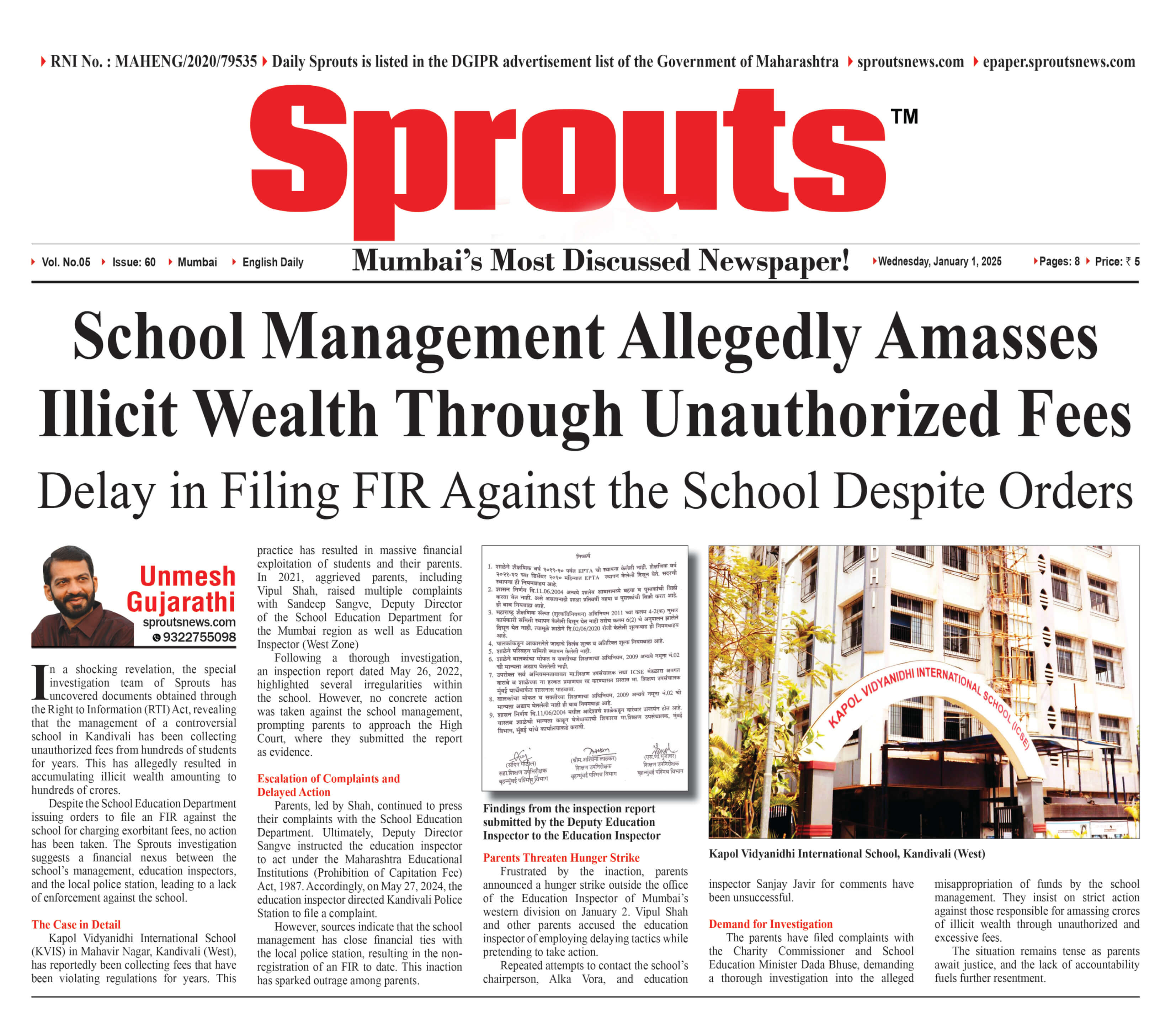 School Management Allegedly Amasses Illicit Wealth Through Unauthorized Fees