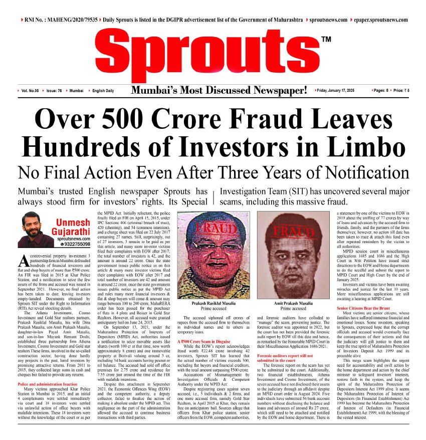 Over 500 Crore Fraud Leaves Hundreds of Investors in Limbo