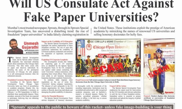 Will US Consulate Act Against Fake Paper Universities?